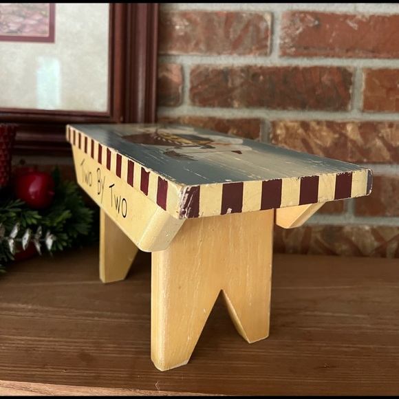 Rare Vintage 1970’s Noah’s Ark Solid Wood Bench - Picture 5 of 8